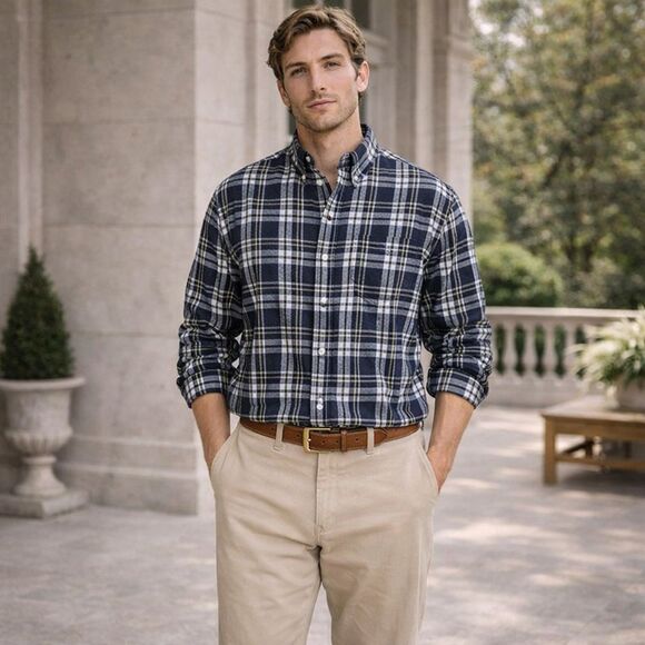 Ralph Lauren Other - Vintage CHAPS RALPH LAUREN Plaid Shirt XL Flannel Cotton Navy Blue Men’s 234746